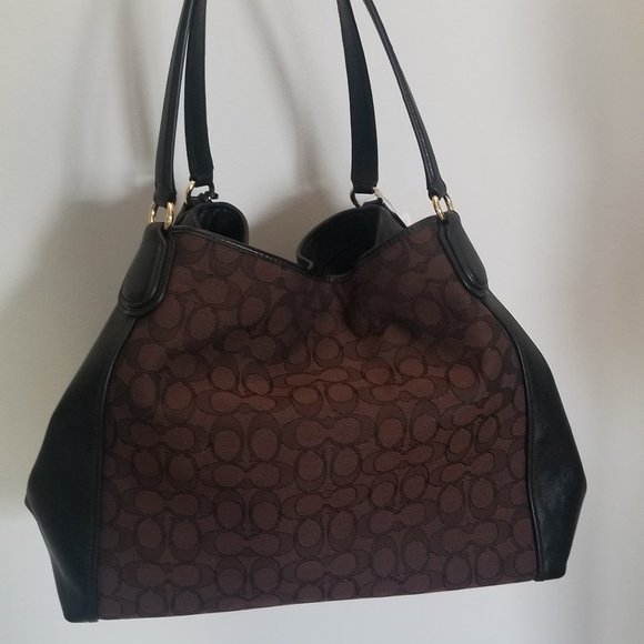 COACH Edie Shoulder Bag In Signature Jacquard - Picture 14 of 14